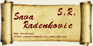 Sava Radenković vizit kartica